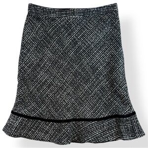 Y2K Gap Tweed A-line Skirt, Women’s 4, Black White Wool-blend, Preppy